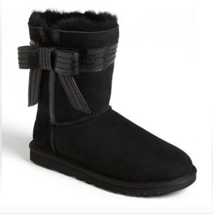 Ugg Josette Boots Suede Leather Designer Bow Warm Winter Sherpa #14